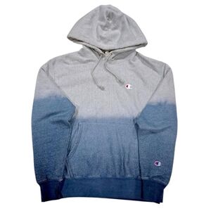Champion reverse weave baggy hoodie dip dye blue